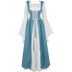 Medieval Victorian Long Dress Cosplay Irish Costume Halloween Viking English NWT